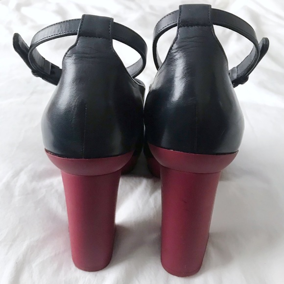 CELINE Phoebe Philo Leather Platform Ankle Strap Pumps High Heels 7 - Picture 4 of 8